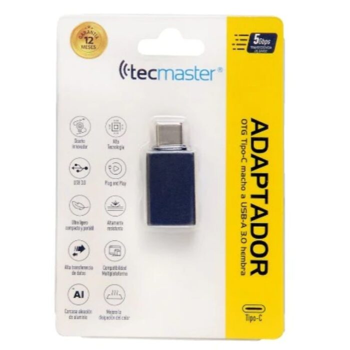 Adaptador USB-C a USB-A  3.0 Sincronizacion + Carga TM-100532-GF - Imagen 3