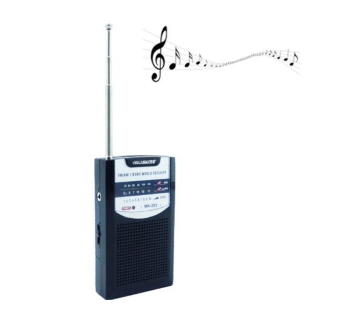 Radio AM/FM 2 Bandas Marca HUDSHENG Modelo MK-203 a Pilas - Imagen 4