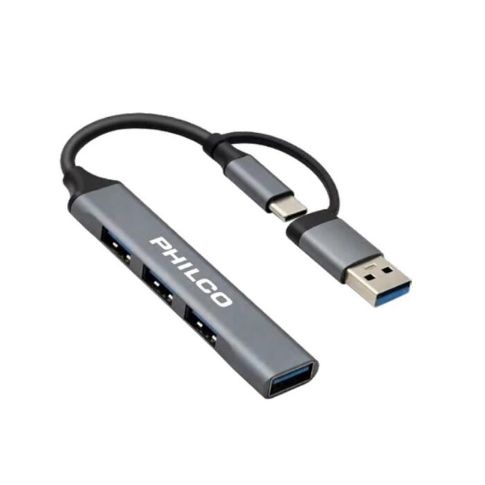 Hub 4 Puertos Usb 3.0 a Tipo C Philco