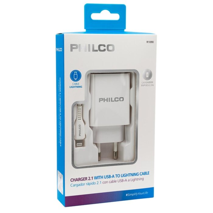 Cargador De Pared 2 USB Cable Lightning Blanco R1090