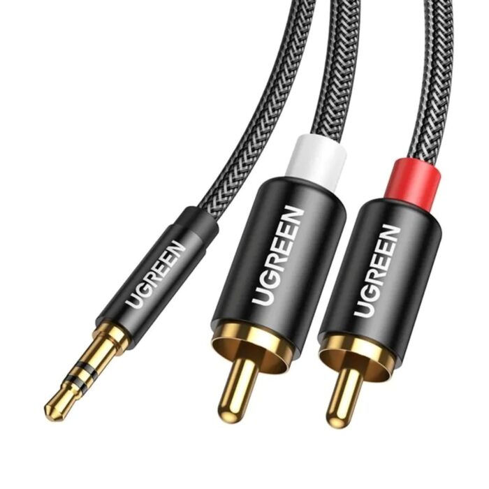 Cable de Audio Jack 3.5mm 2RCA  3 mts Negro UGREEN - Imagen 4