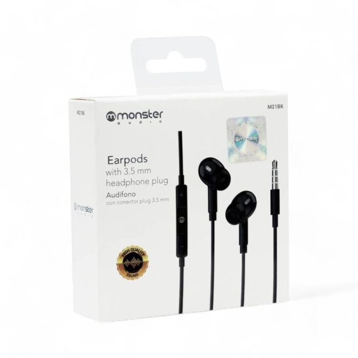 Audifonos Alámbricos Monster M21 3.5 Mm Negro - Imagen 5