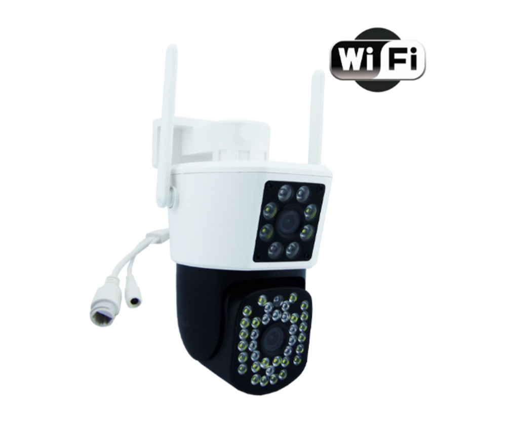 Camara de Vigilancia IP Wifi Doble Camara Marca JORTAN de 45 LED Con Conector LAN y TF.