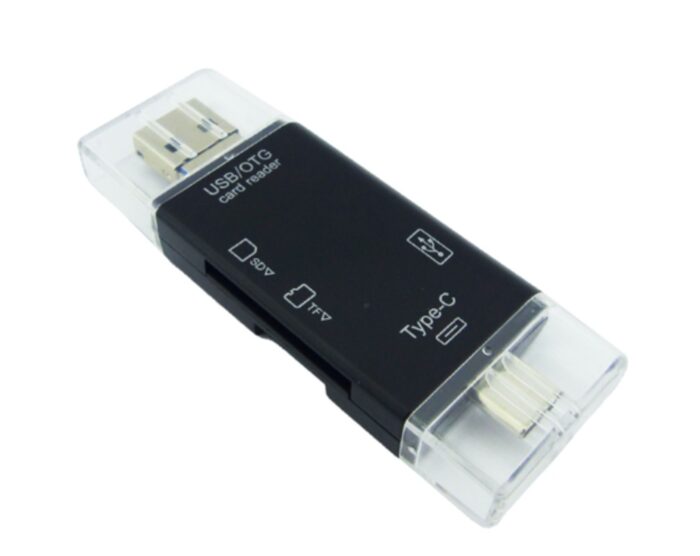 Adaptador 6 en 1 OTG/USB Con Lector de Tarjetas SD, TF, SD y USB 2.0