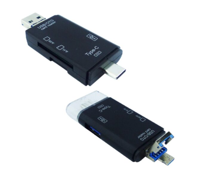 Adaptador 6 en 1 OTG/USB Con Lector de Tarjetas SD, TF, SD y USB 2.0 - Imagen 2
