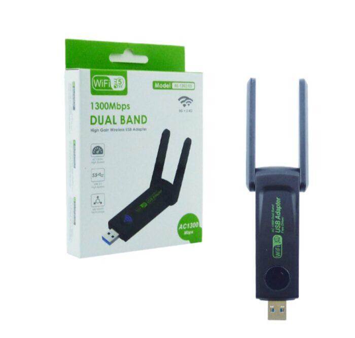 Antena Wifi Dual Band USB de 2.4 y 5G a 1200-1300 Mbps y Doble Antena - Imagen 3