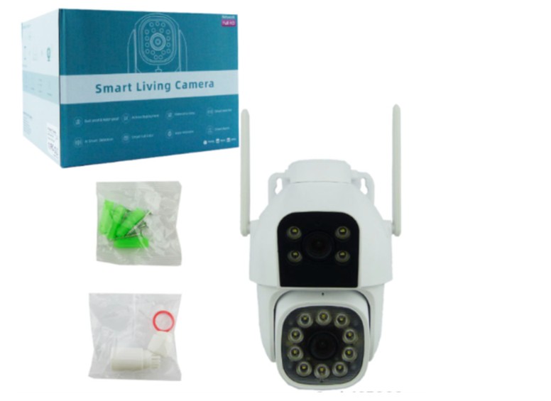 Camara de Vigilancia IP Wifi LAN Doble Lente Compatible con App YOSSE y Resolución 1980P